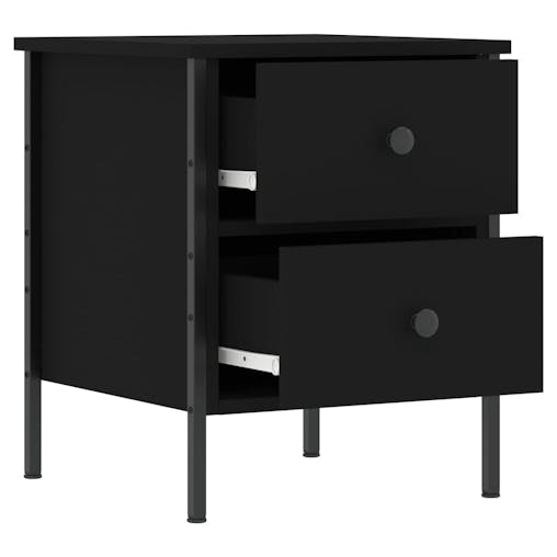 NNEVL Bedside Cabinet Black 40x42x50 cm Engineered Wood