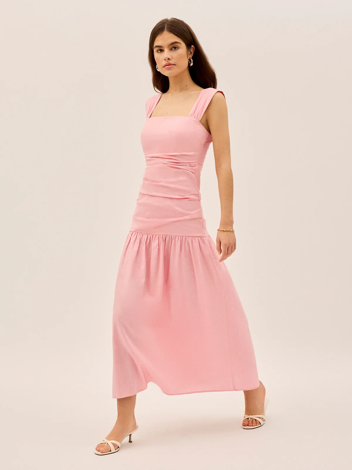 Reese Pink Cotton Linen Dress