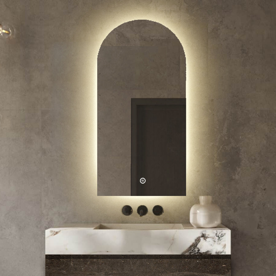 Vtw Living - Badkamerspiegel Half Rond 50 x 100 cm - Spiegel Badkamer