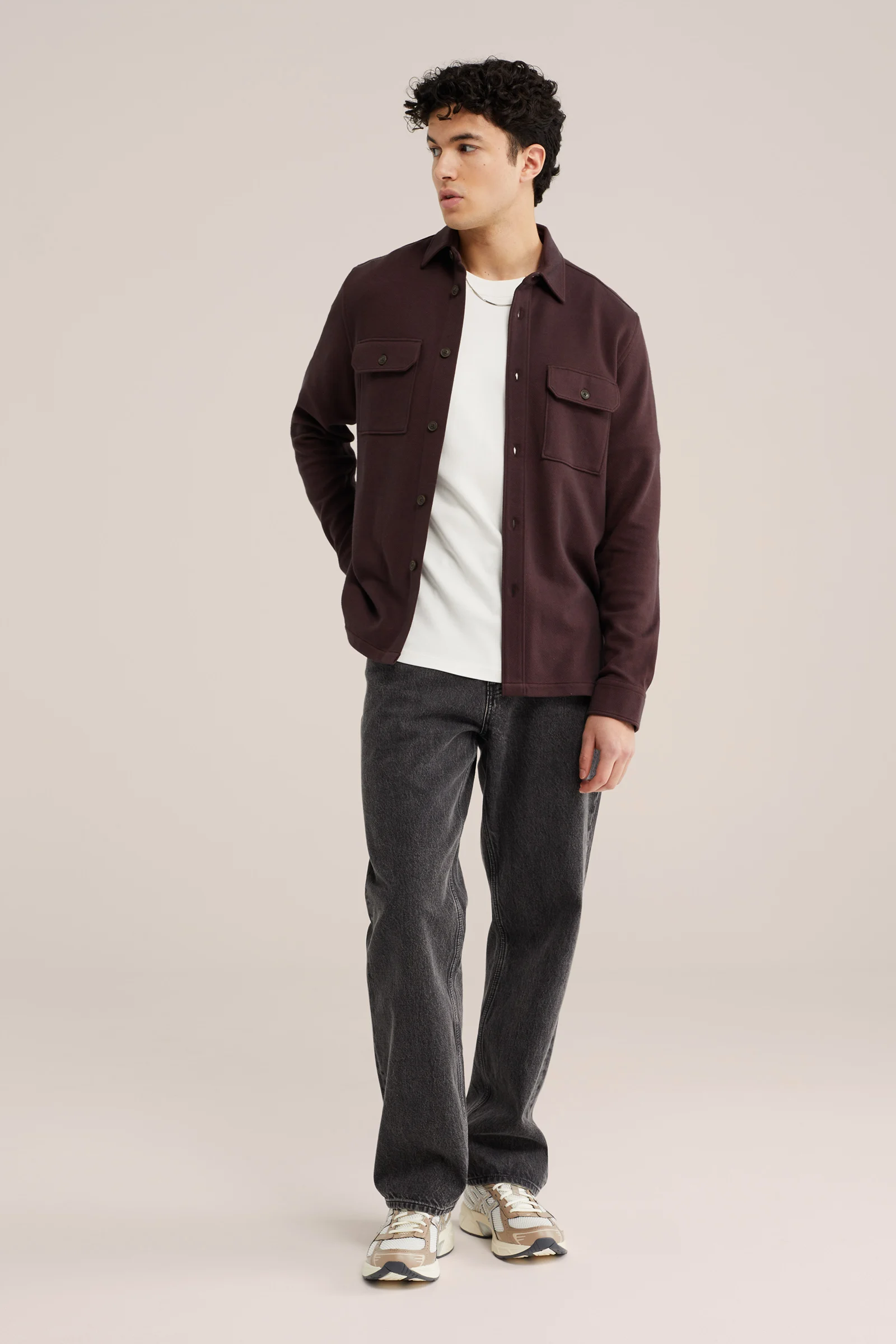 Heren Regular fit gebreid overshirt