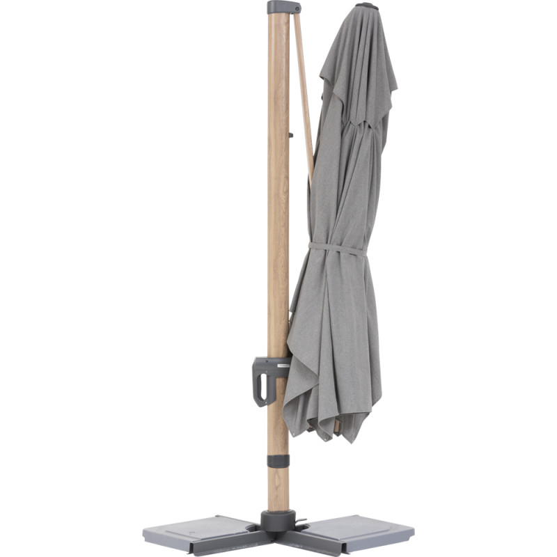 Parasol déporté inclinable Tikeo platine 3 x 4,2 m