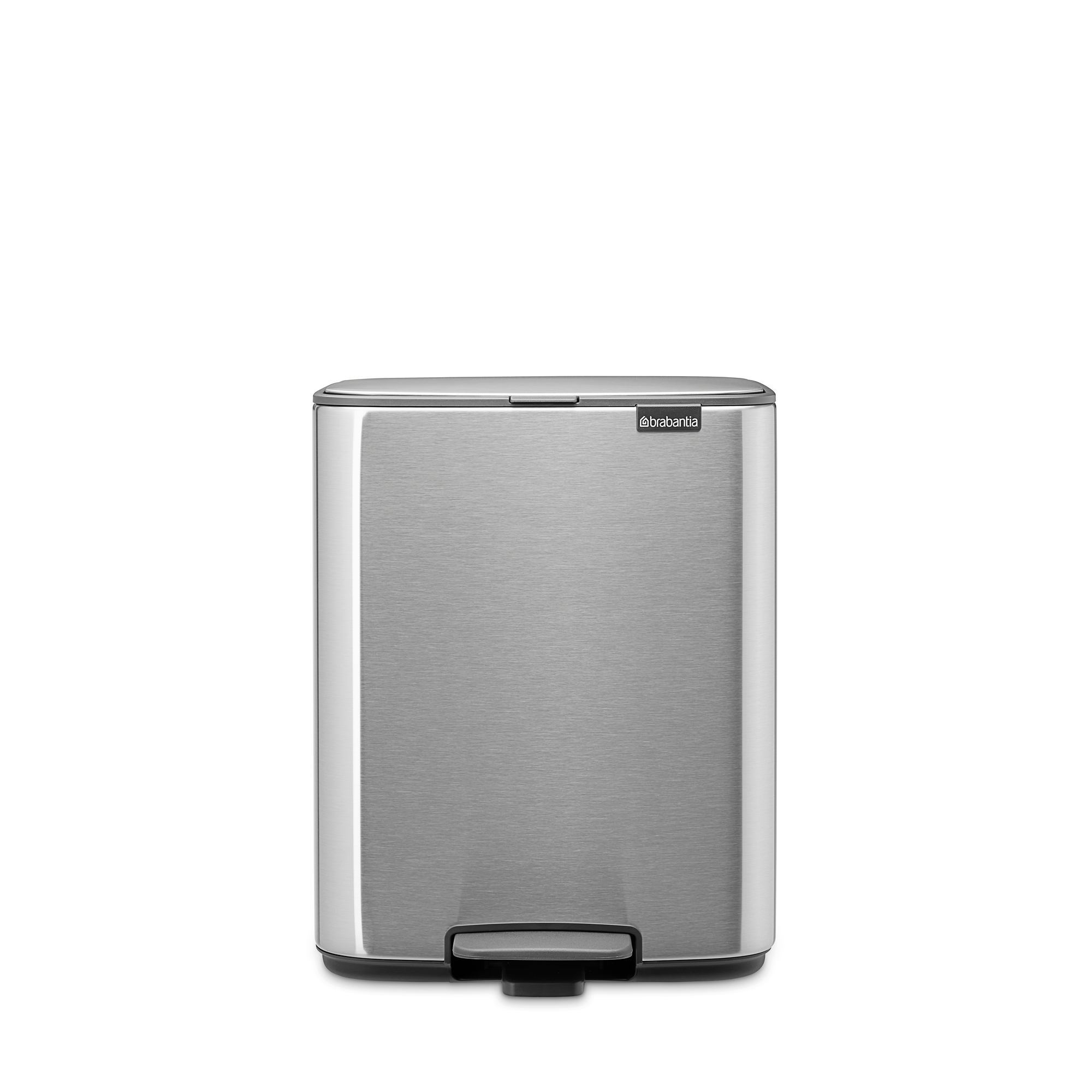 Brabantia Bo Pedaalemmer, 12 liter, stil sluitend, kunststof binnenemmer - Matt Steel Fingerprint Proof