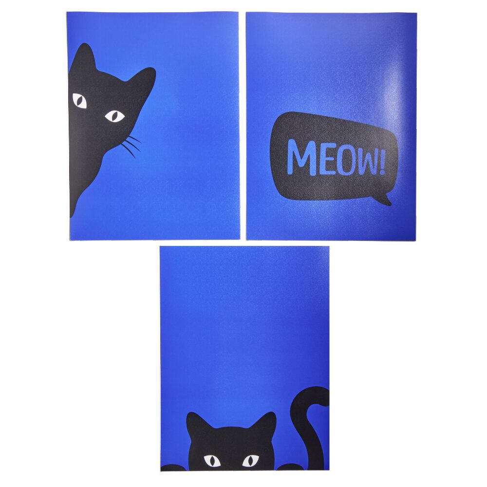 Affiche papier bleu et noir 30x40cm