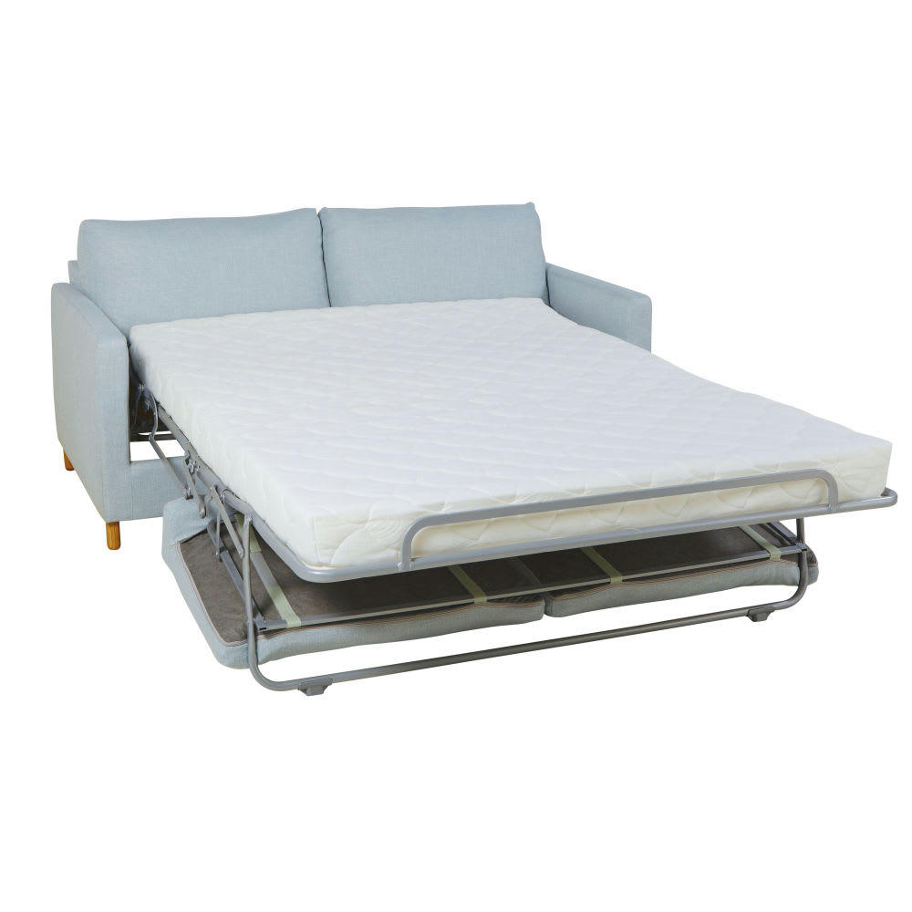 Julian - Canapé convertible 3 places bleu glacier, matelas 14 cm