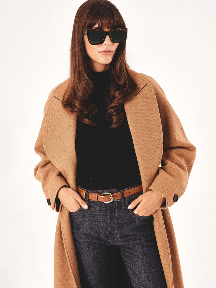 Classic narrow belt in smooth leather