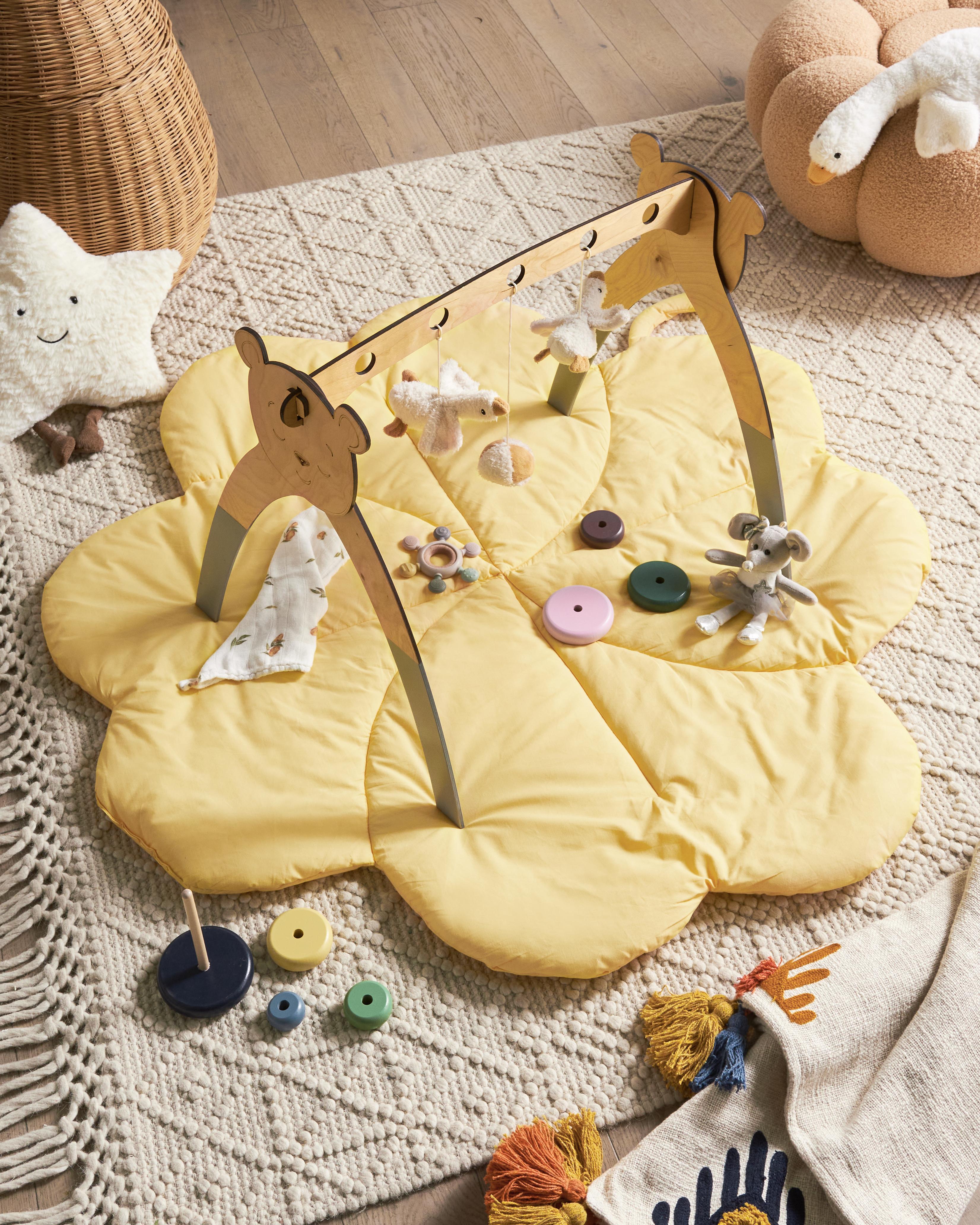 Kids Playmat ACADINE 110 x 110 cm Cotton Yellow