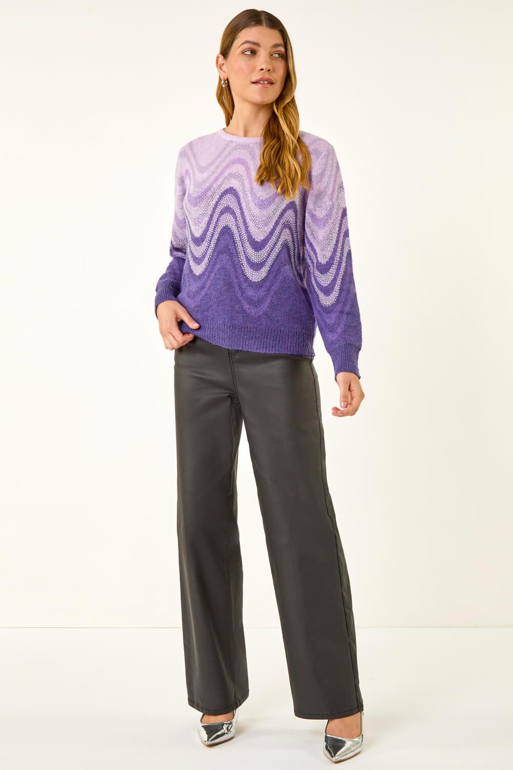 Roman Metallic Ombre Wave Knit Jumper