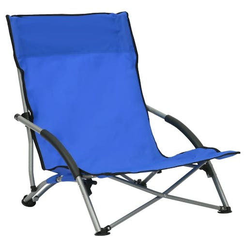 NNEVL Folding Beach Chairs 2 pcs Blue Fabric