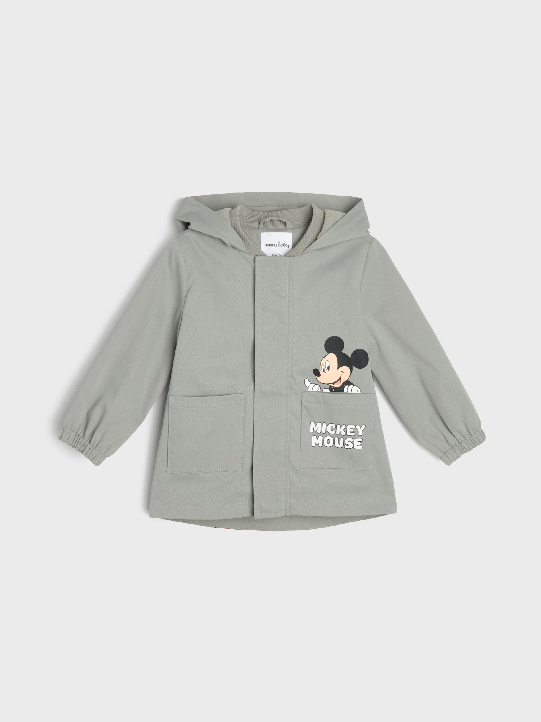 Kurtka z kapturem i naszywanymi kieszeniami Mickey Mouse