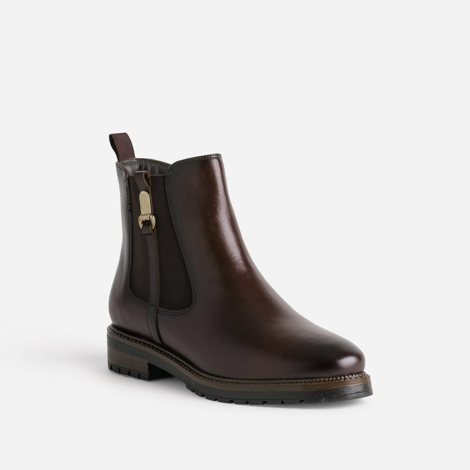 Boots marron cuir patte fantaisie