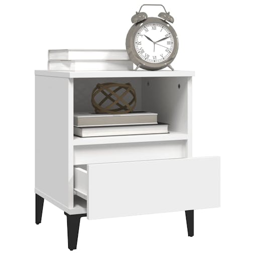 NNEVL Bedside Cabinets 2 pcs White 40x35x50 cm