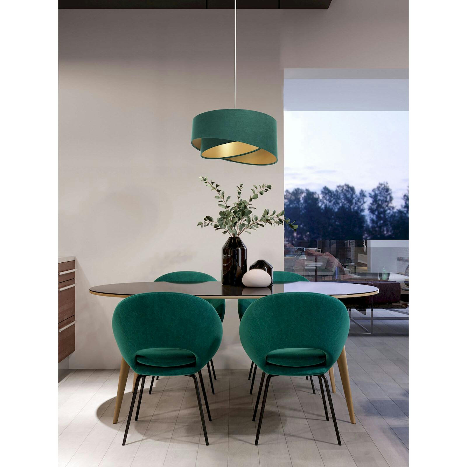 GALAXY ECO - Suspension Tissu Vert 45x45x21 cm