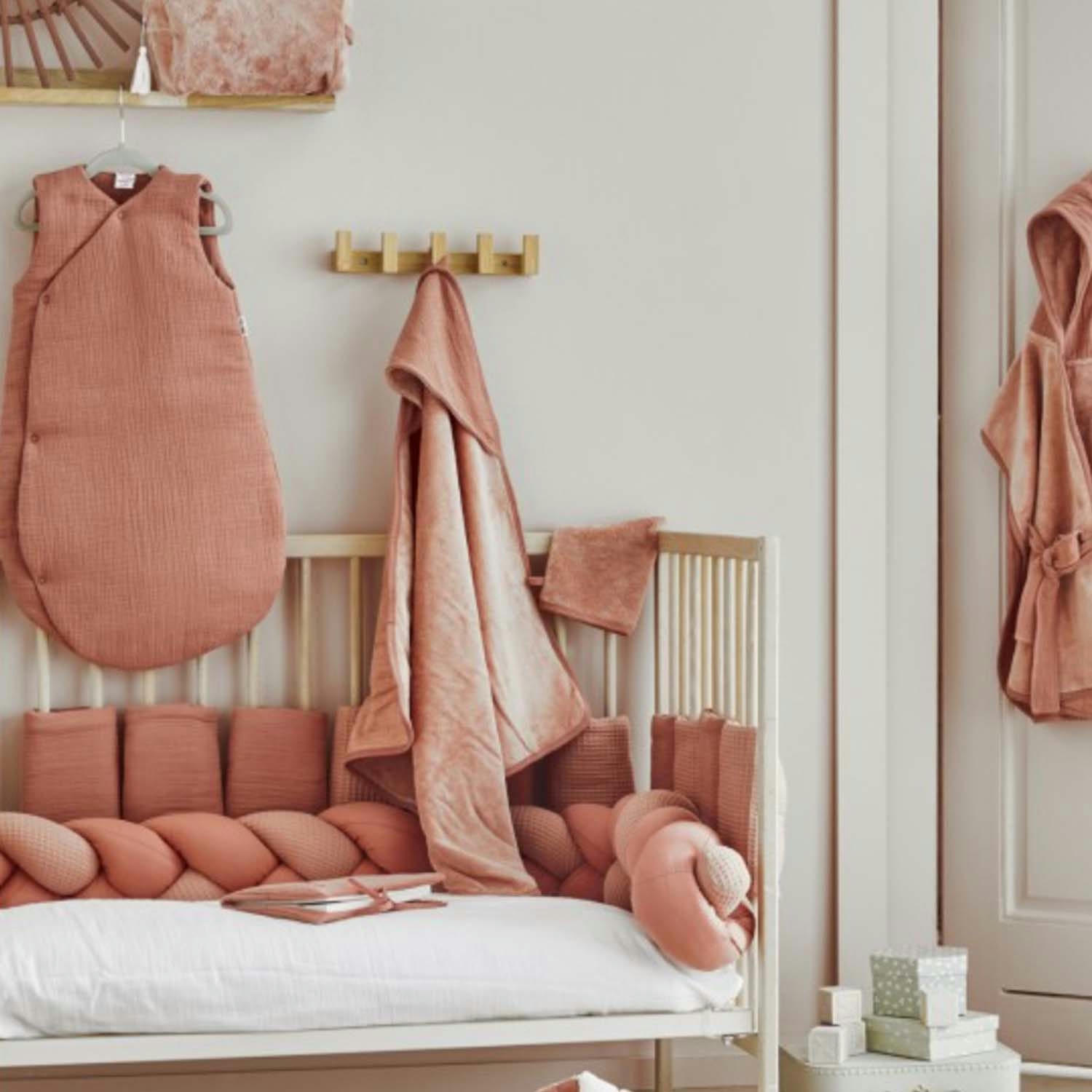 - Peignoir de bain Soft bambou marsala (0-2 ans)