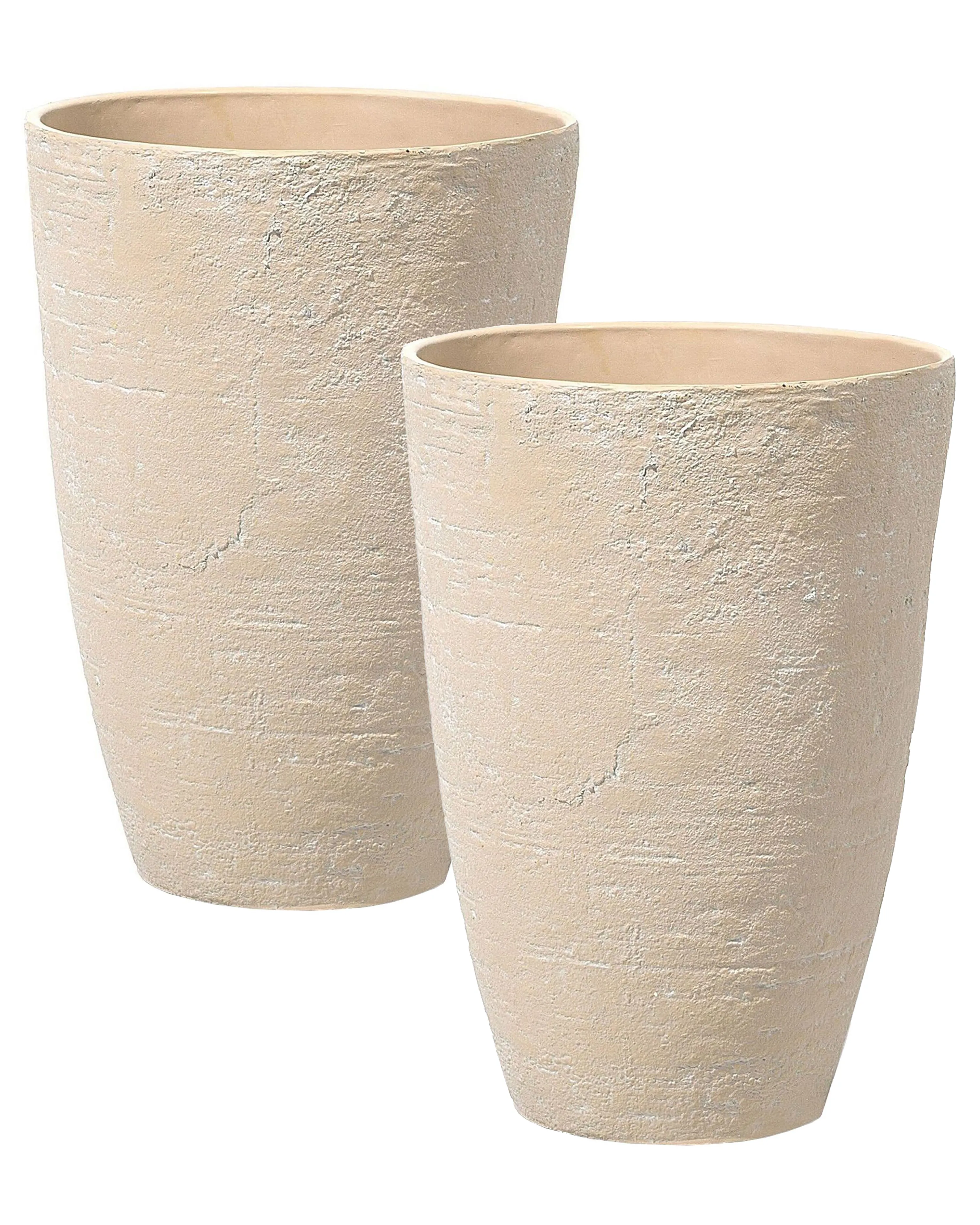 Set of 2 Plant Pots CAMIA 43 cm Beige