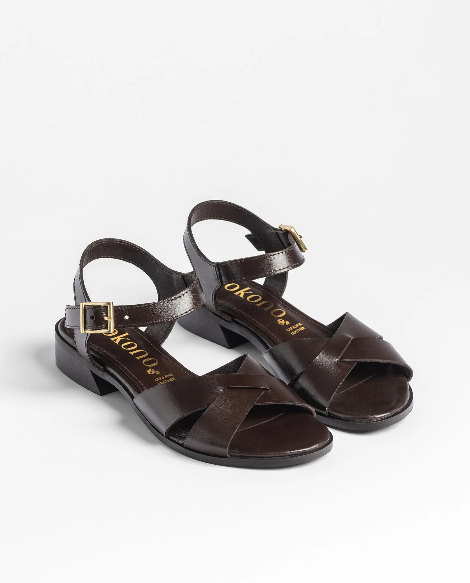 Sandalia de tacón RAB-251 marrón oscuro