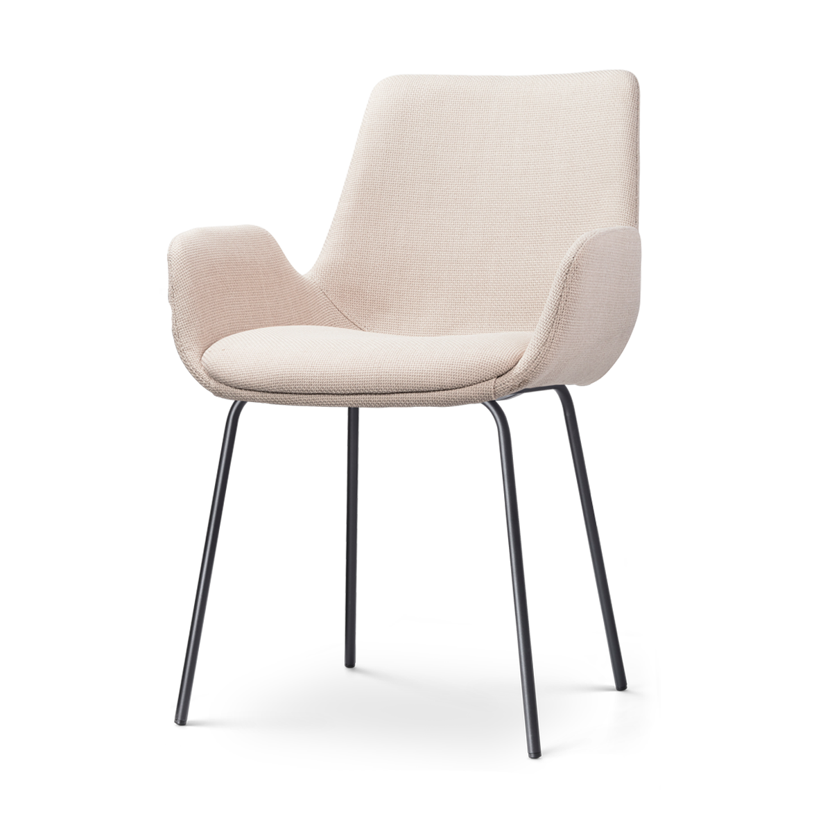Nolon Nora-Eef Eetkamerstoel Beige - met Armleuning - Zwart