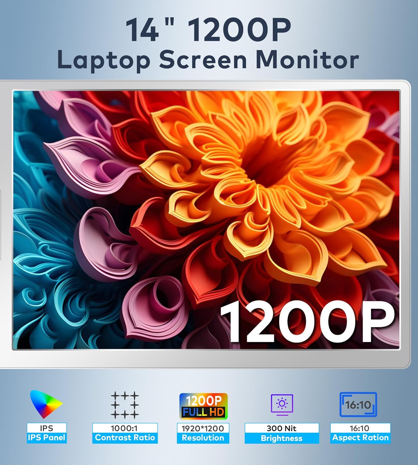 Laptop Screen Extender  FHD 1080P IPS Triple Screen Portable Monitor Extender 12–18.5 inch  Portable Laptop Extended Monitor Compatible with Windows and MacBook (Quad Monitor  14 S780-C)