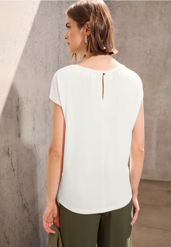 Basic Shirt mit Raffung