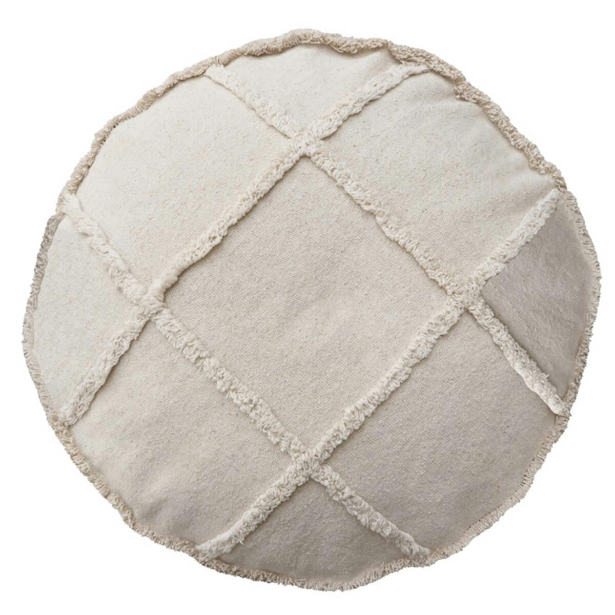 OLIETCAROL - Pouf enfant ludique beige en coton D50cm