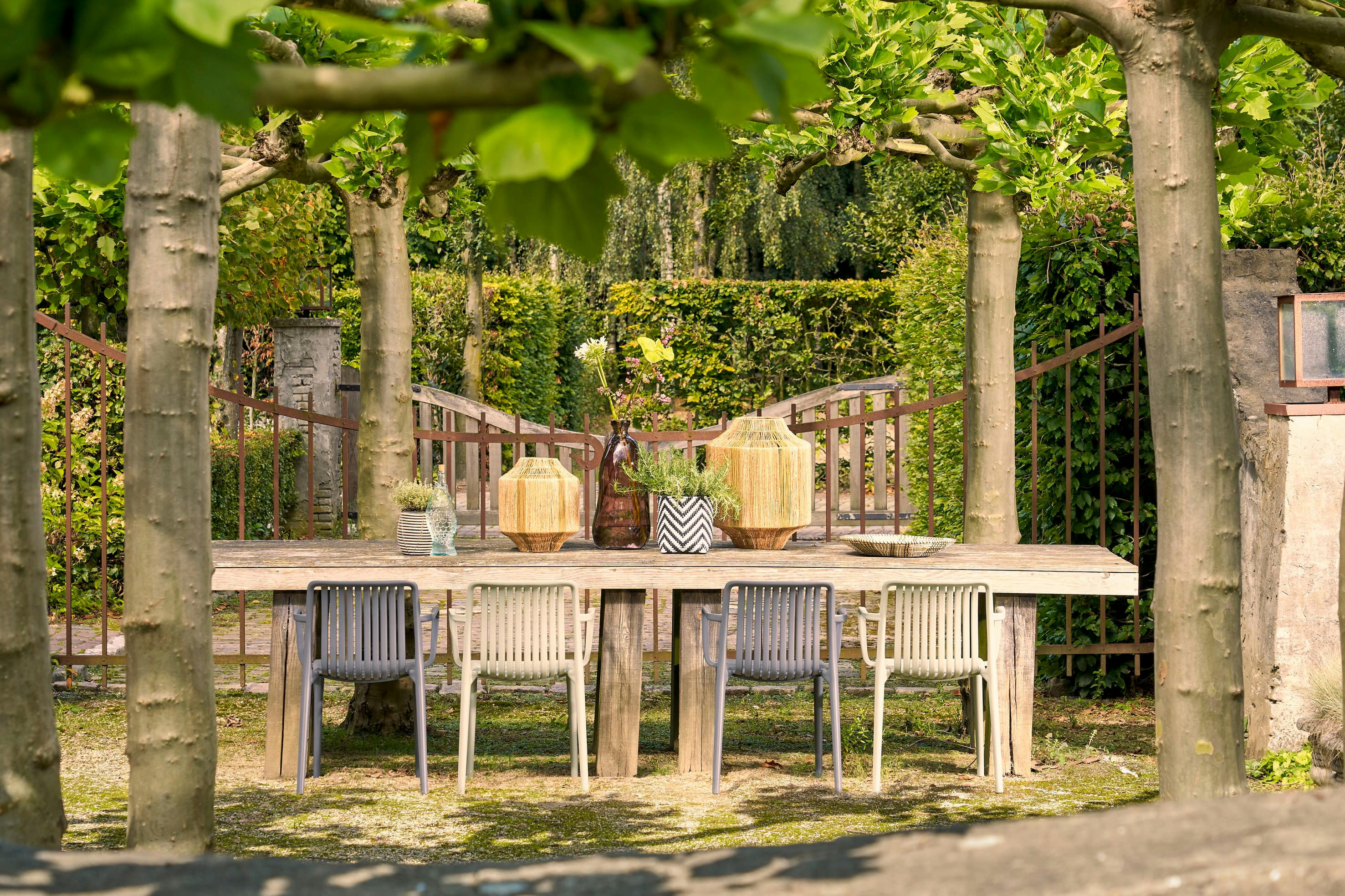 LILIANO - Lanterne en jute vert foncé H51