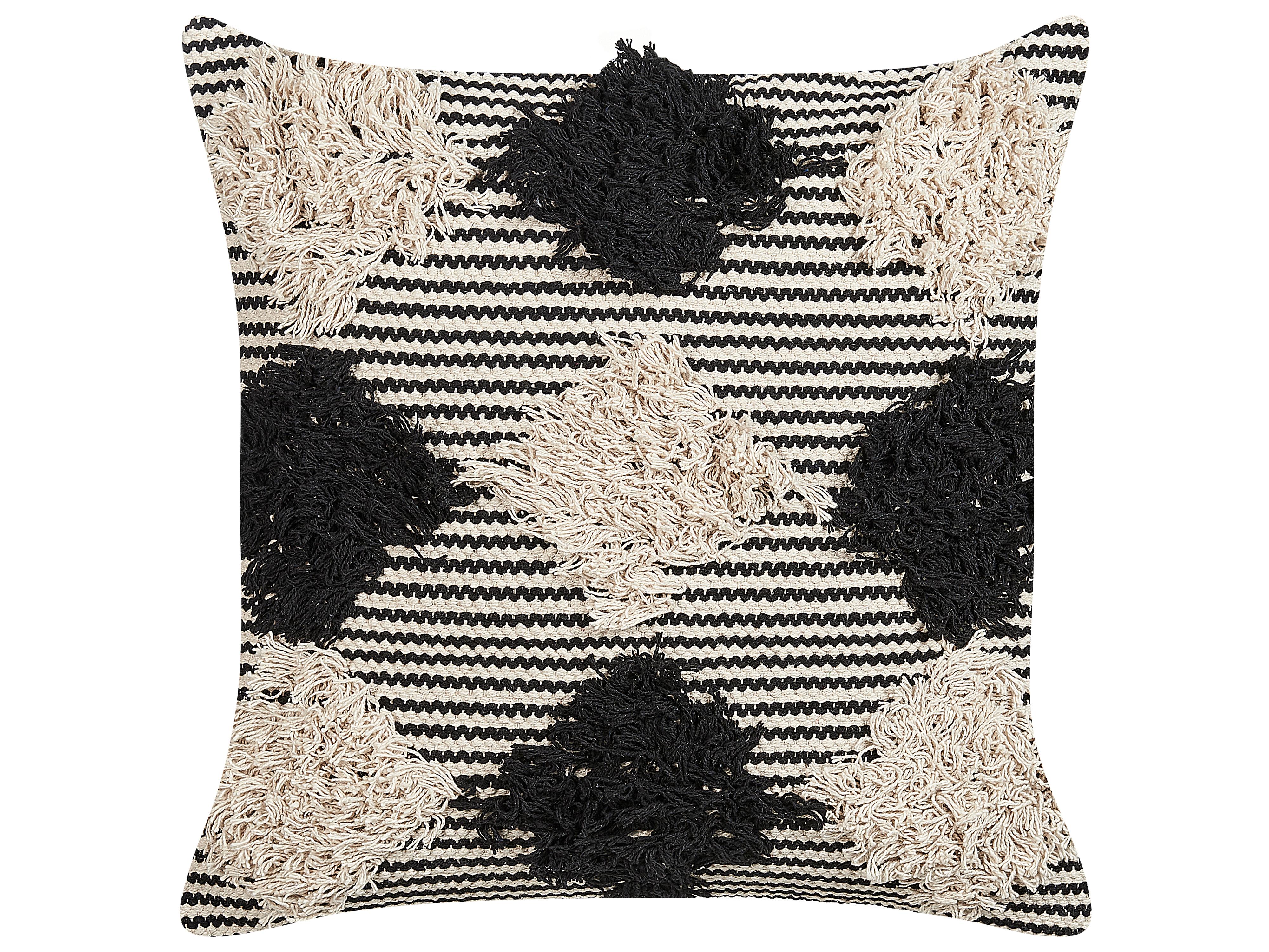 Throw Cushion BHUSAWAL Cotton 50 x 50 cm Black Geometric Pattern