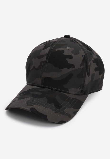 Mens Green Camo Print Cotton Baseball Cap