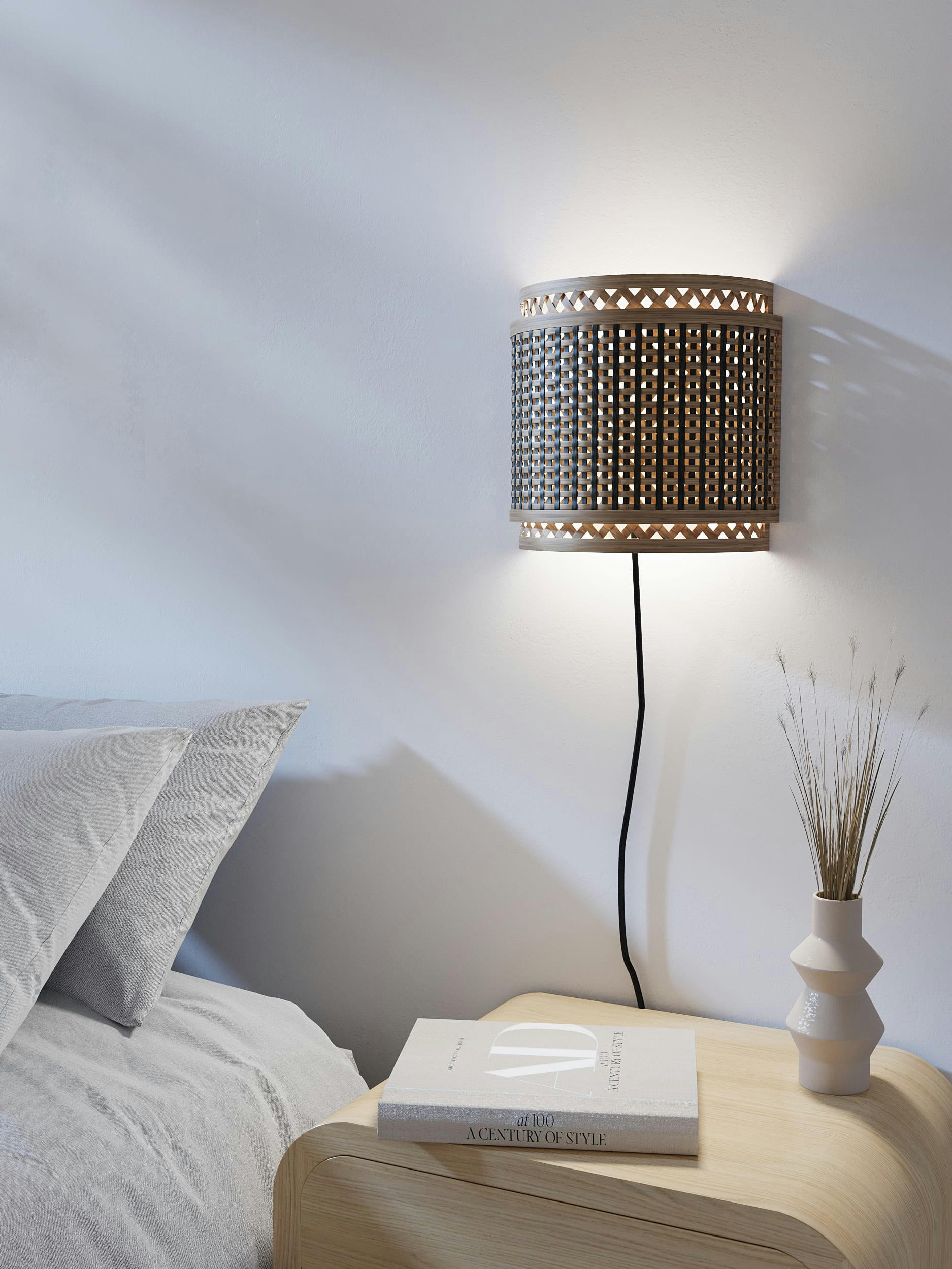 MATISSE - Applique murale ronde en rotin