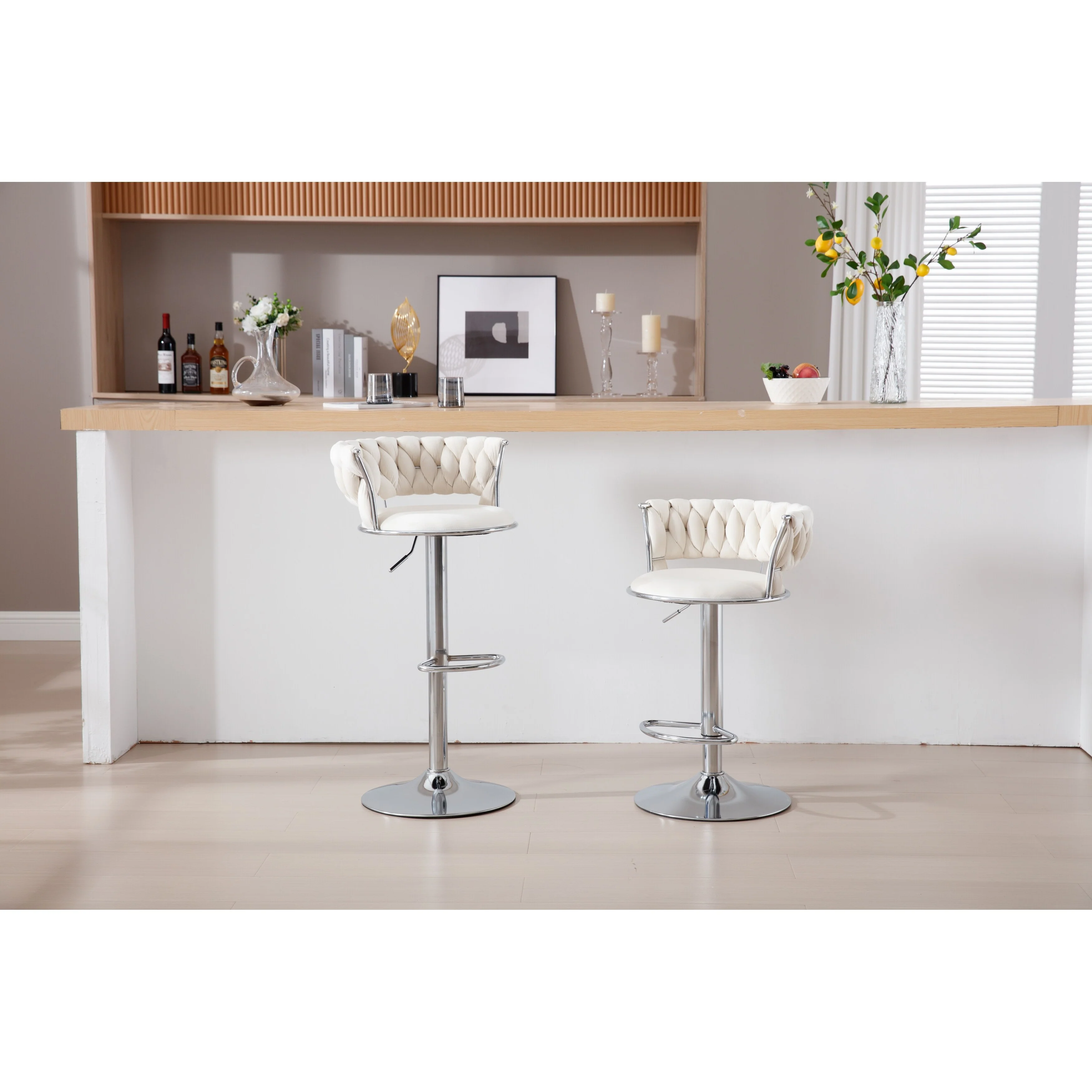 Swivel Height Adjustable Bar Stool,Set of 2