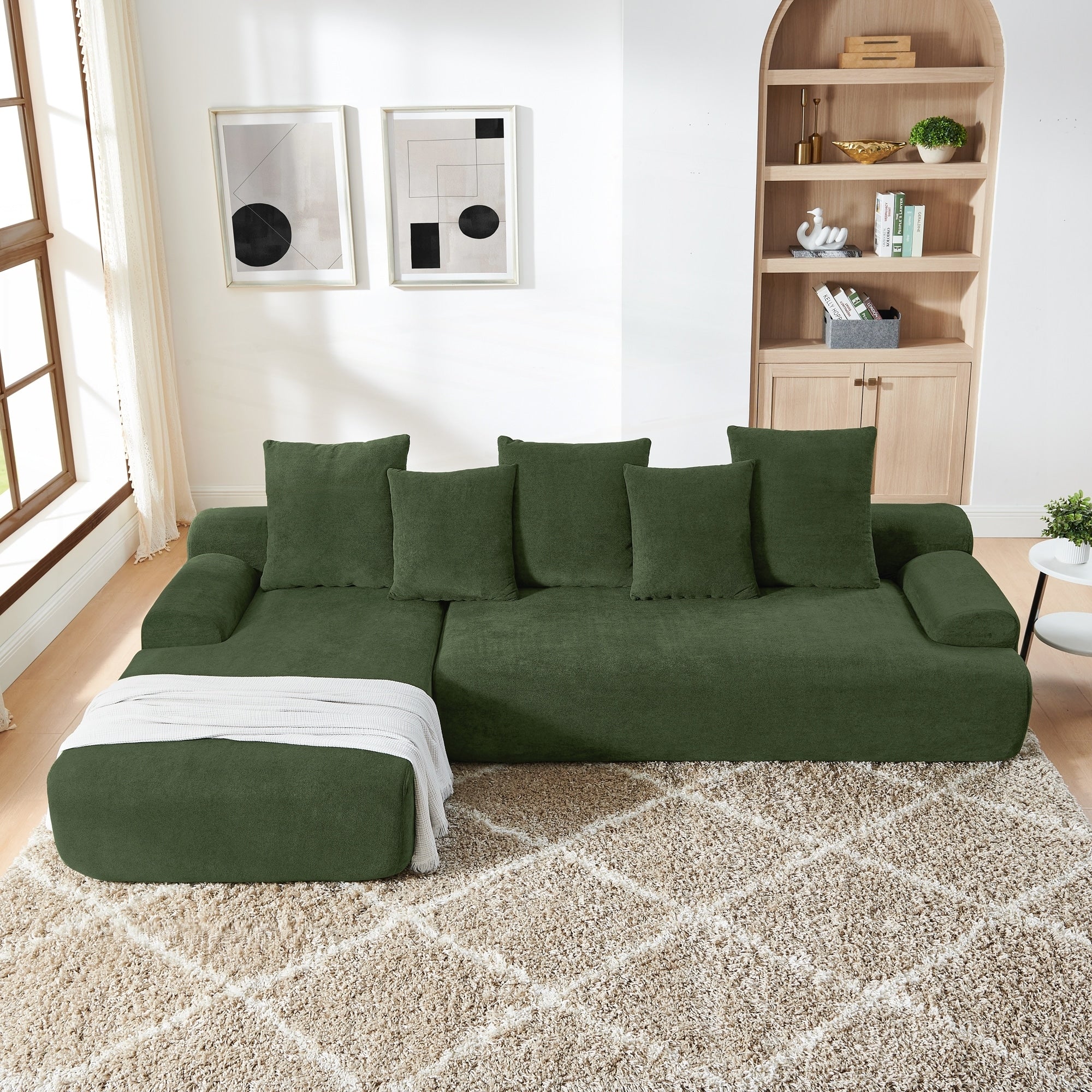 Modern Upholstered L-Shape Sectional Sofa Couch