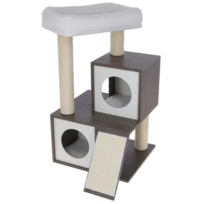 Kerbl Pet Flair Scratching Cat Tree  – White/ Grey