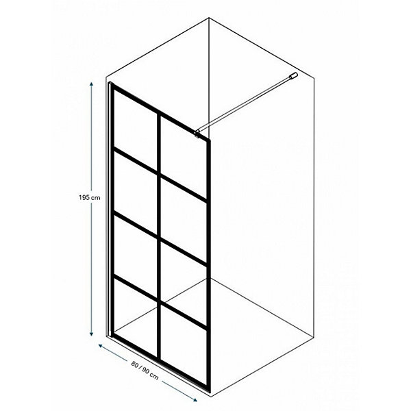 Paroi de douche LOFT BLACK 90cm
