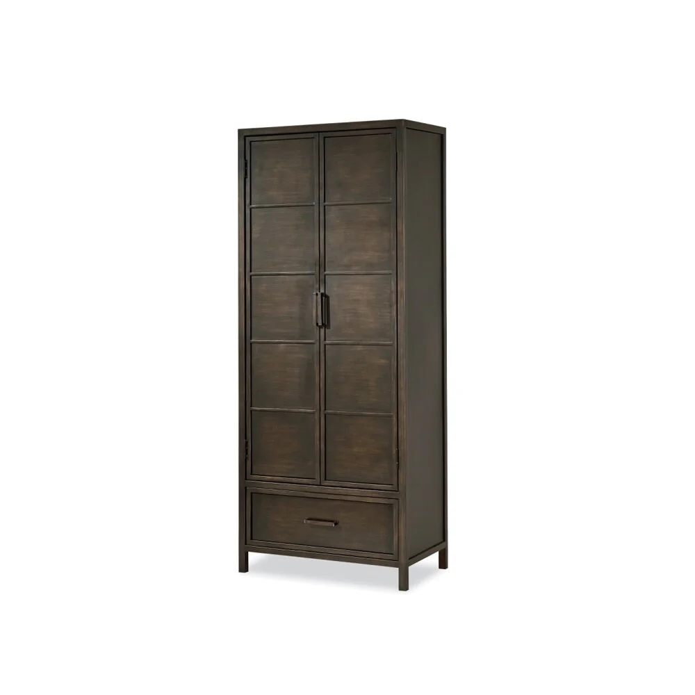 Universal Varsity Brown Elm Veneer and Metal Cabinet