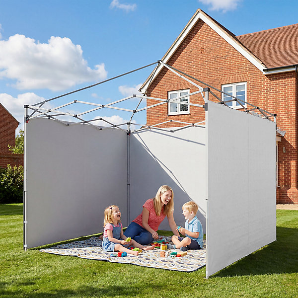 Lot de 3 parois latérales zippées tonnelle barnum 3 x 3 m blanc