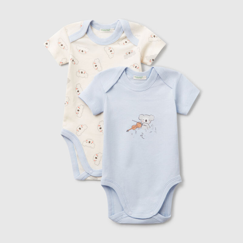 Set of two short sleeve bodysuits
