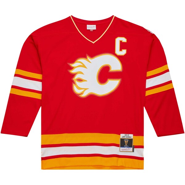 Lanny McDonald Calgary Flames Captain Patch 1988/89 Blue Line Player Jersey - Red