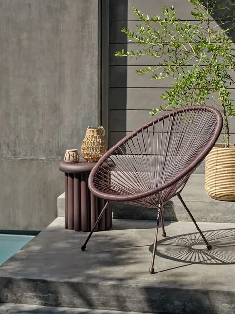 Udendørs loungestol UBBERUP aubergine