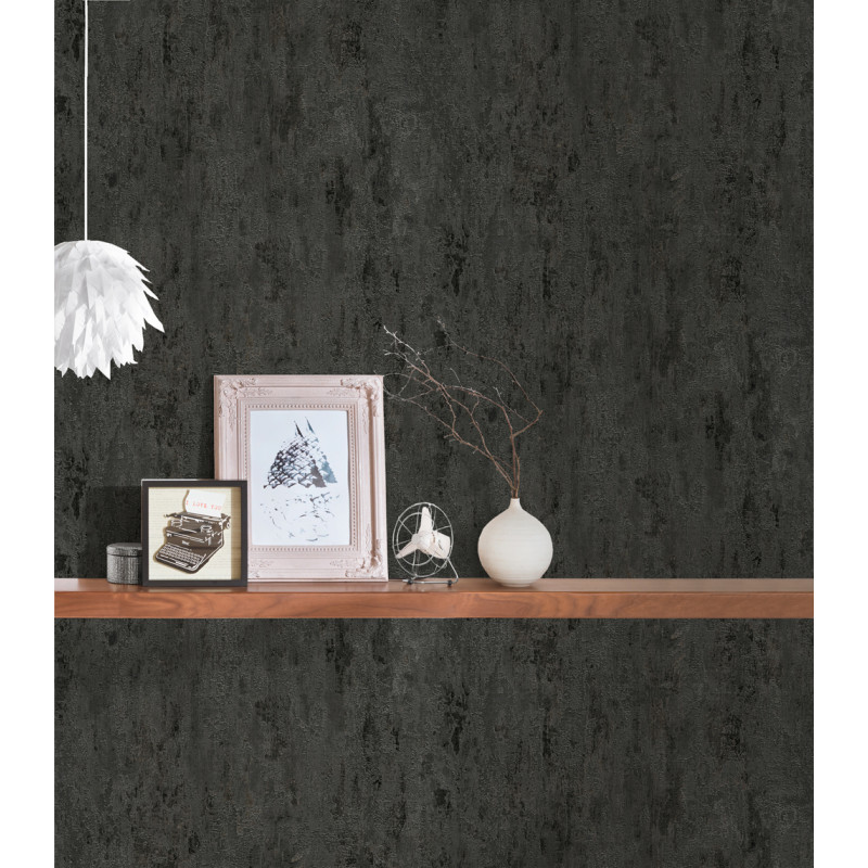 Intissé vinyle Karl noir 53 cm