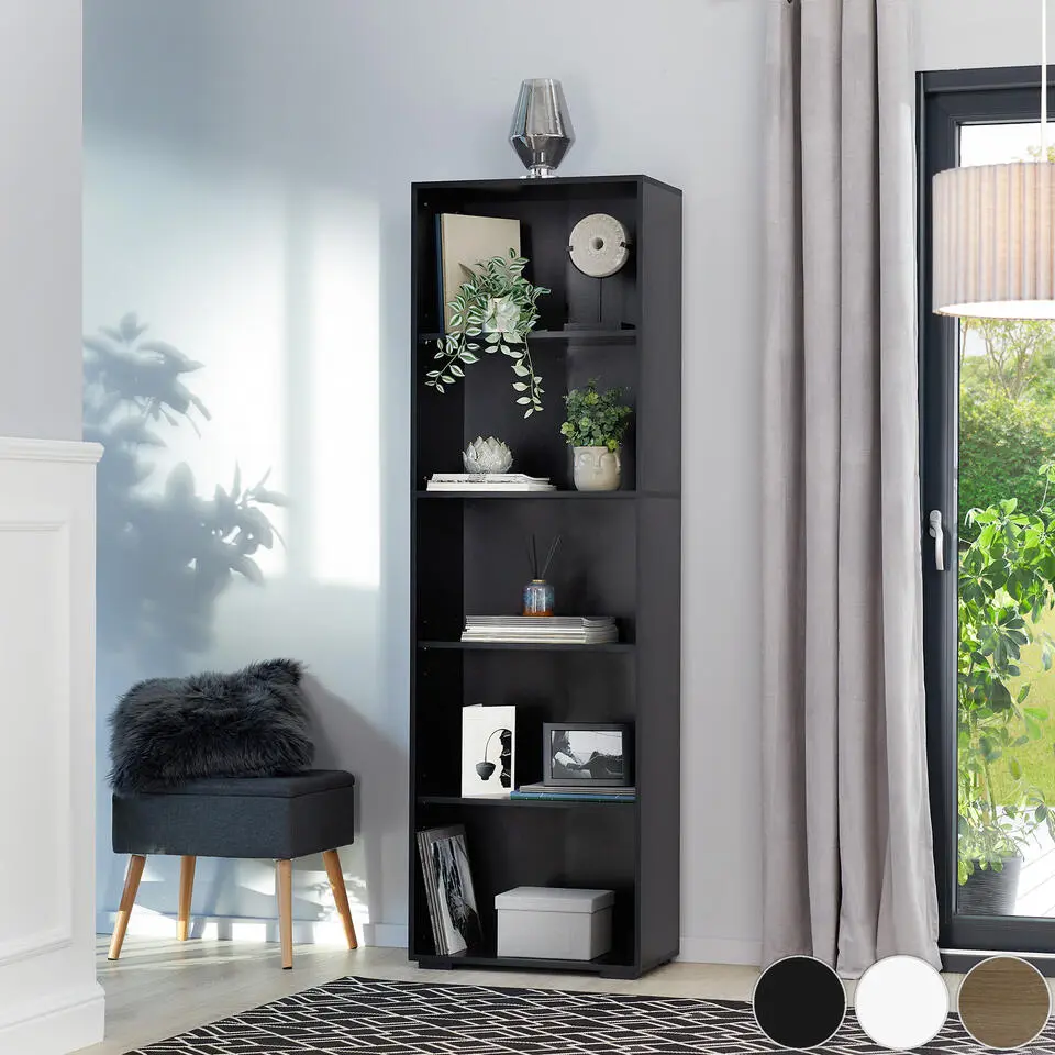 tectake Boekenrek Lexi 5 vakken 60x30x190cm, Wit