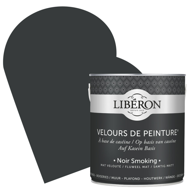 Peinture pour murs Velours de Peinture noir smoking mat 2,5 L LIBERON