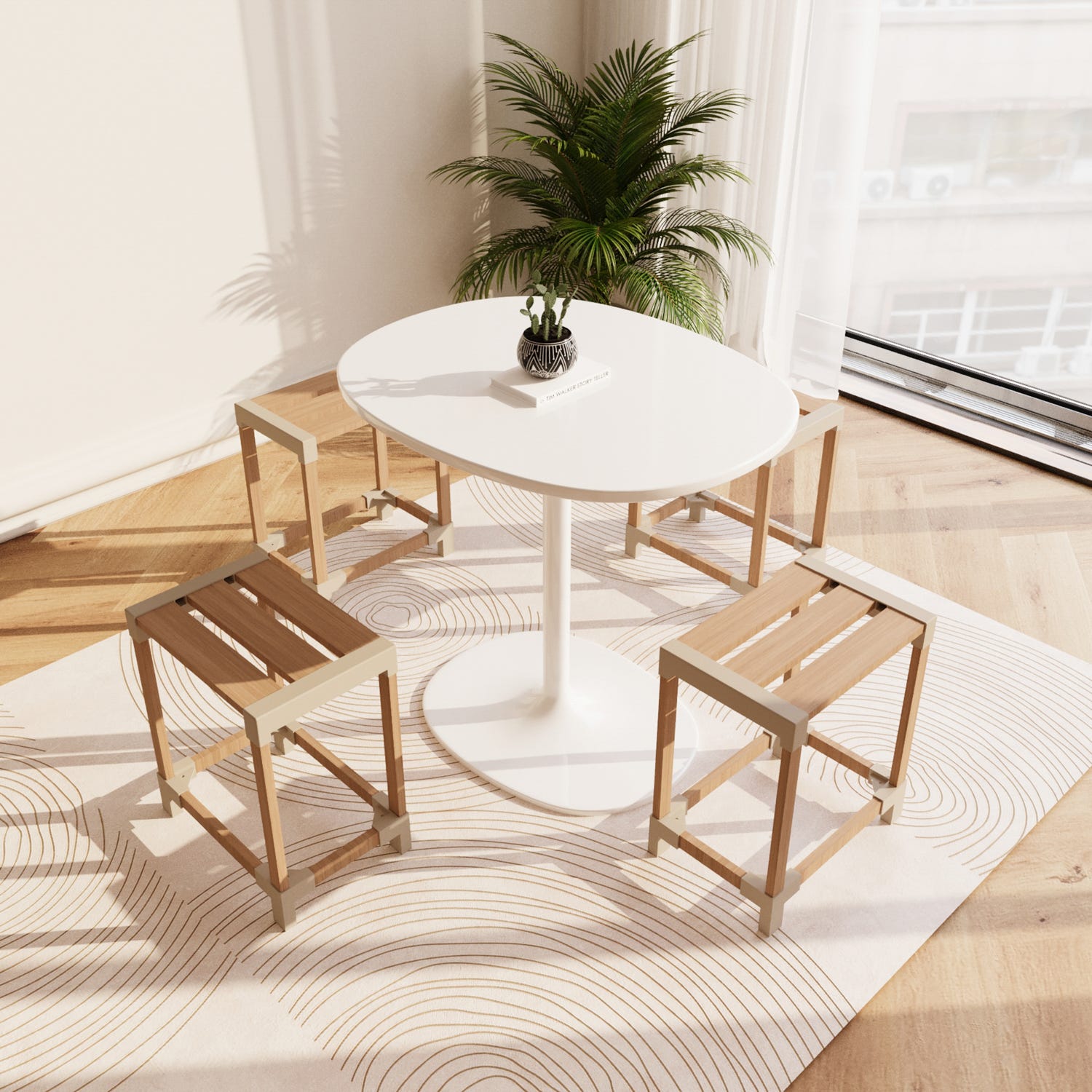 Sgabello in legno 38,5x43x25 cm