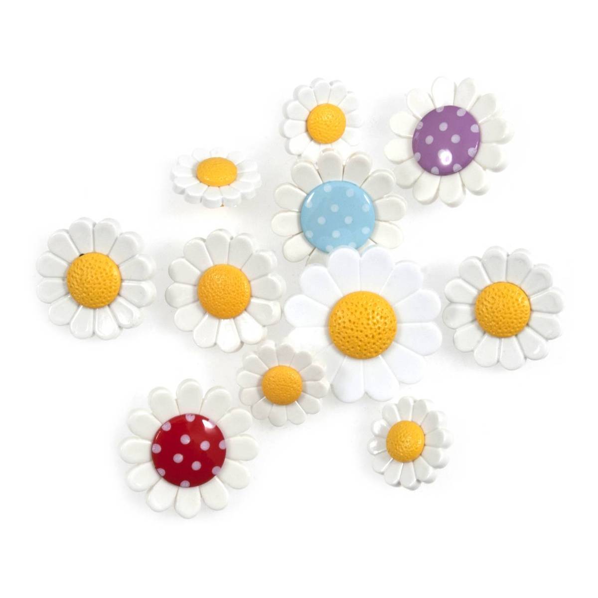 Trimits Daisy Novelty Buttons 7 Pieces