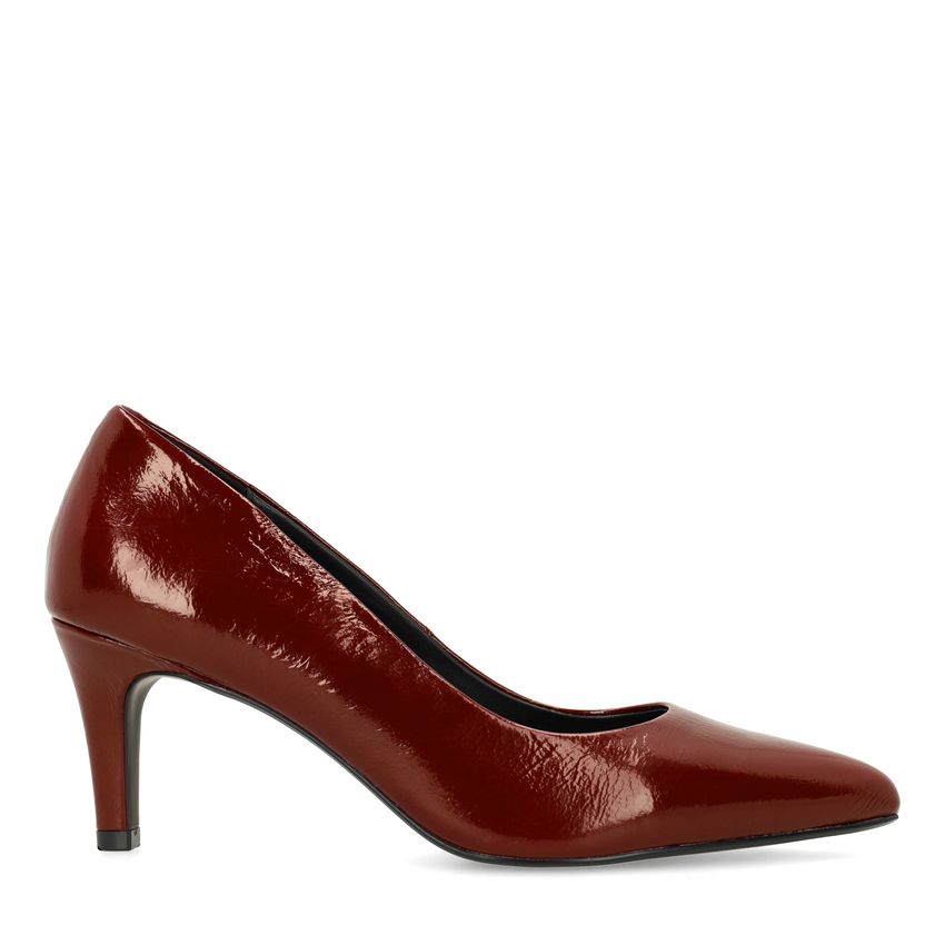 Manfield Burgundy lakleren pumps