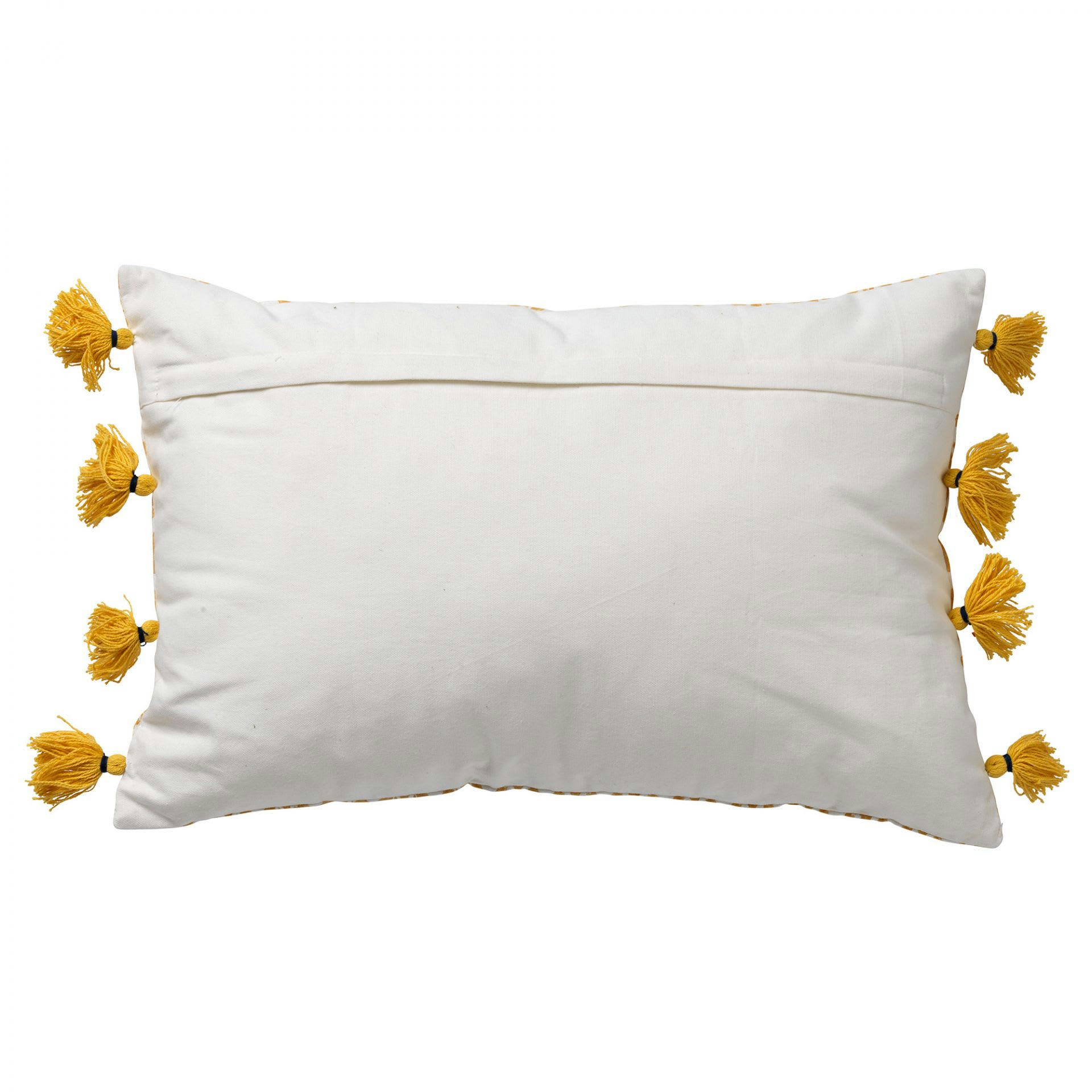 - Coussin - jaune en coton 40x60 cm avec motif