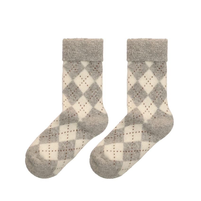 Manfield Grijze geruite sokken