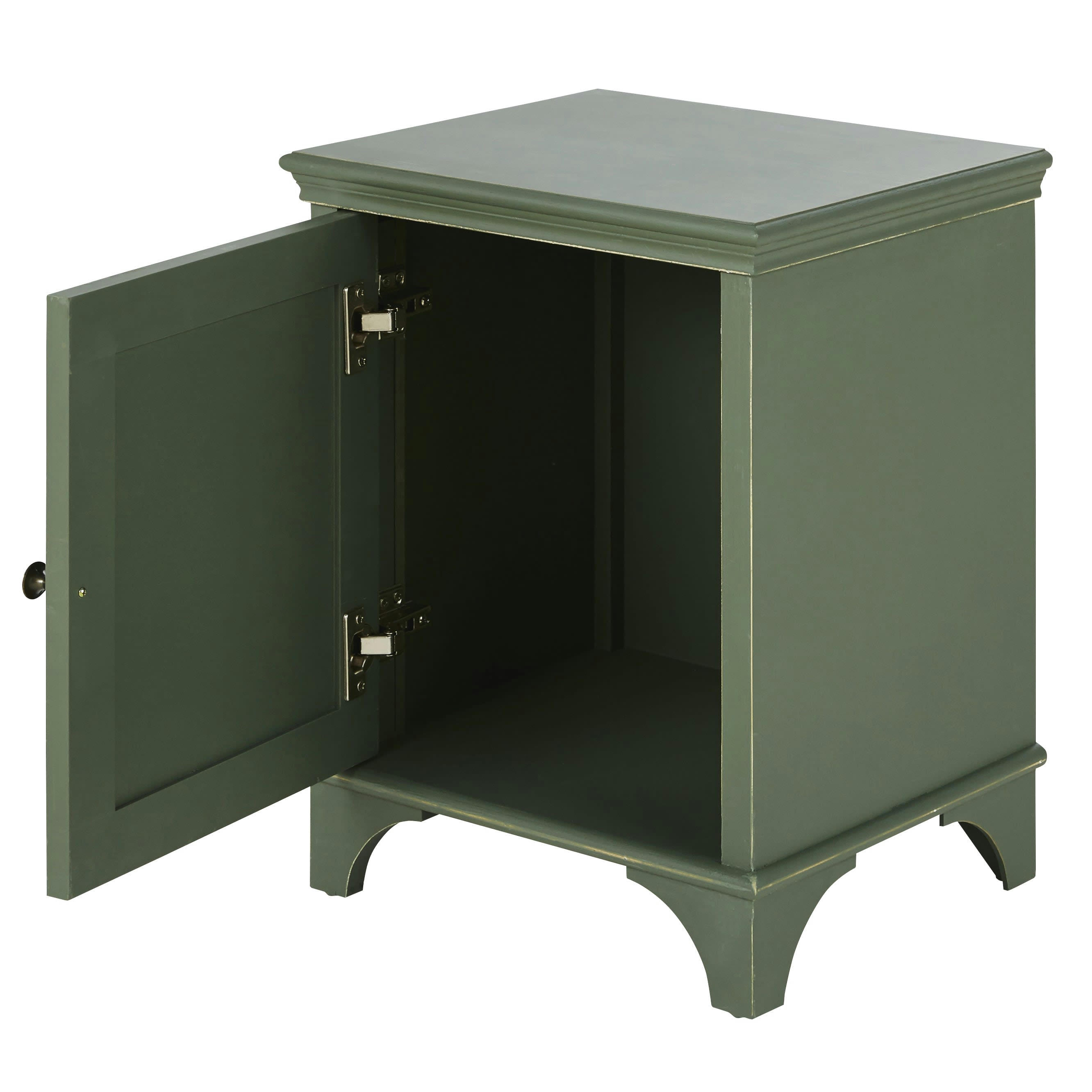 Selena - Table de chevet 1 porte vert kaki