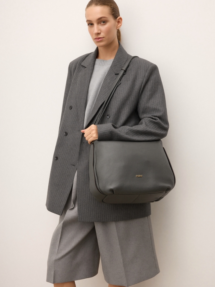 Gray handbag with a comfortable loose fit