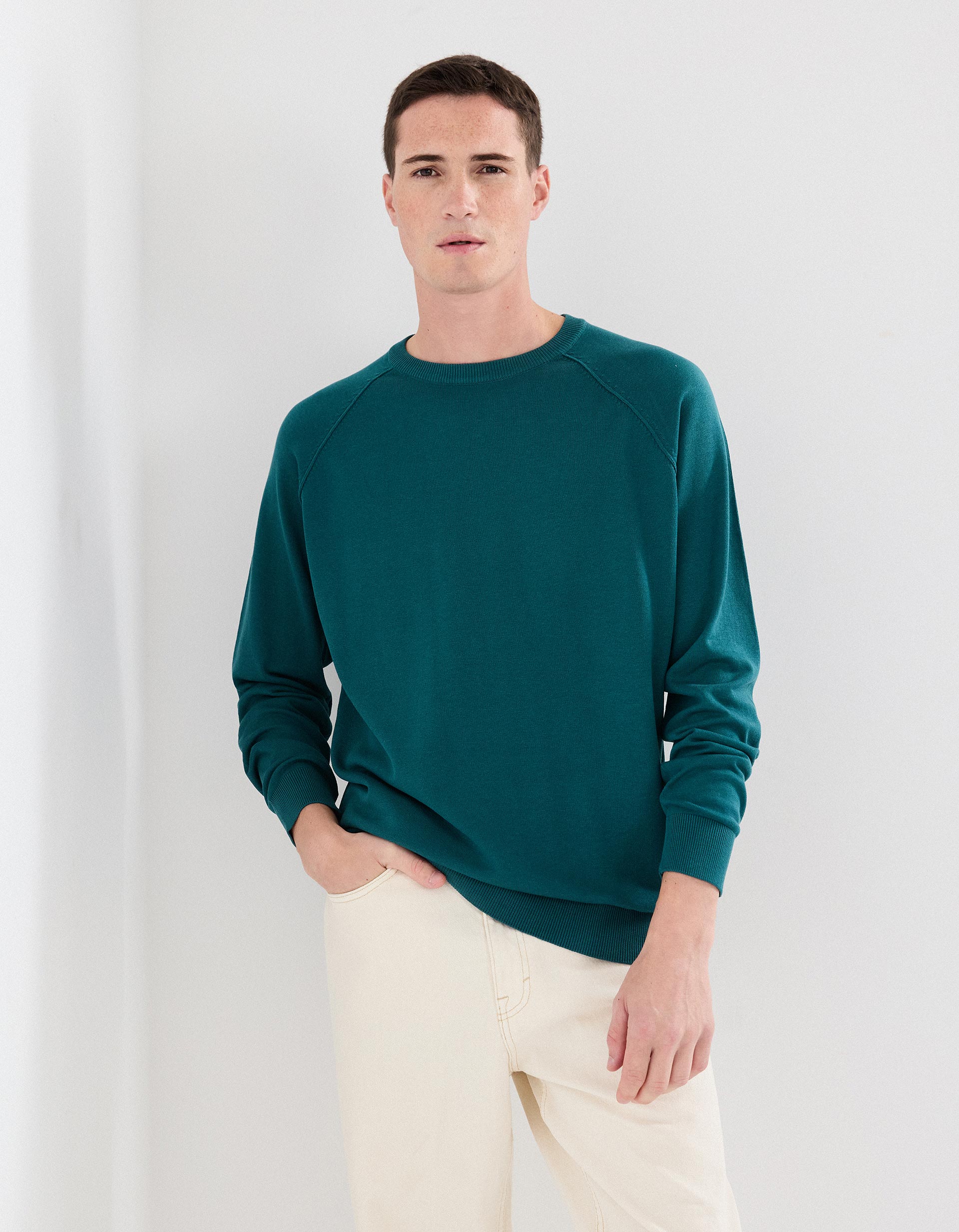Camisola de Malha, Homem, Verde Escuro