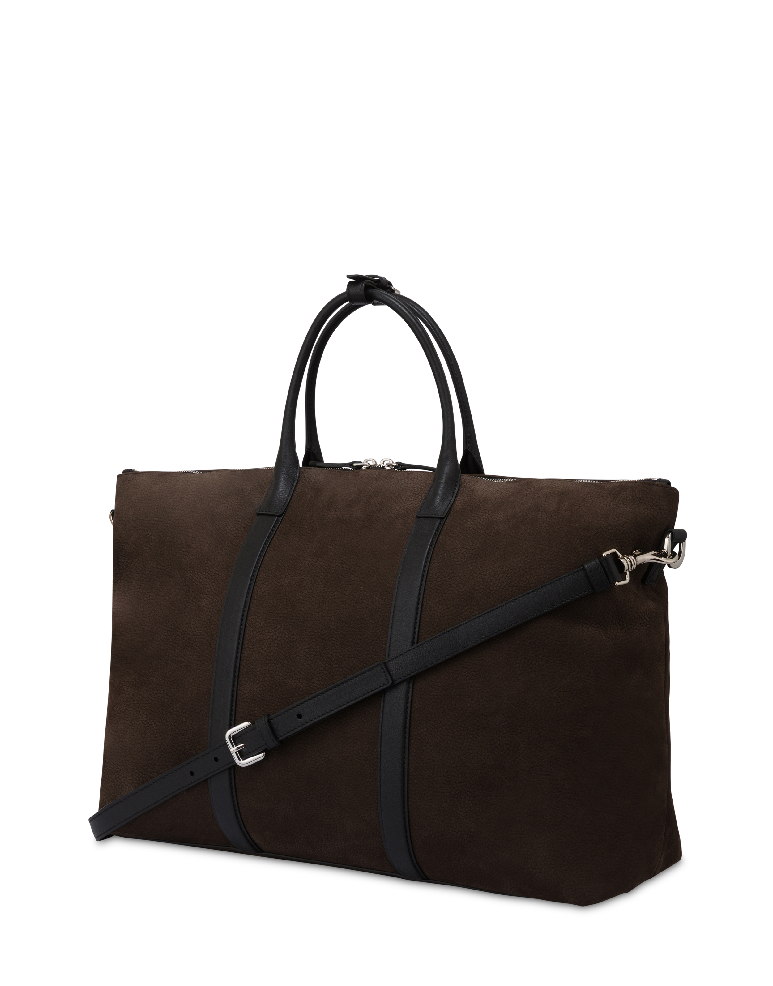 Borsa Da Viaggio In Nabuk E Vitello T.moro/nero