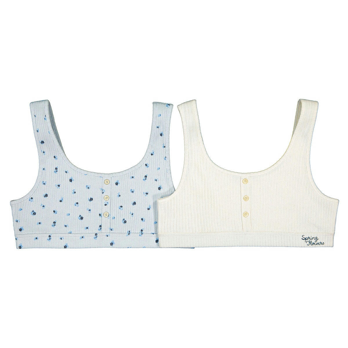 Lot de 2 brassières en côtes
