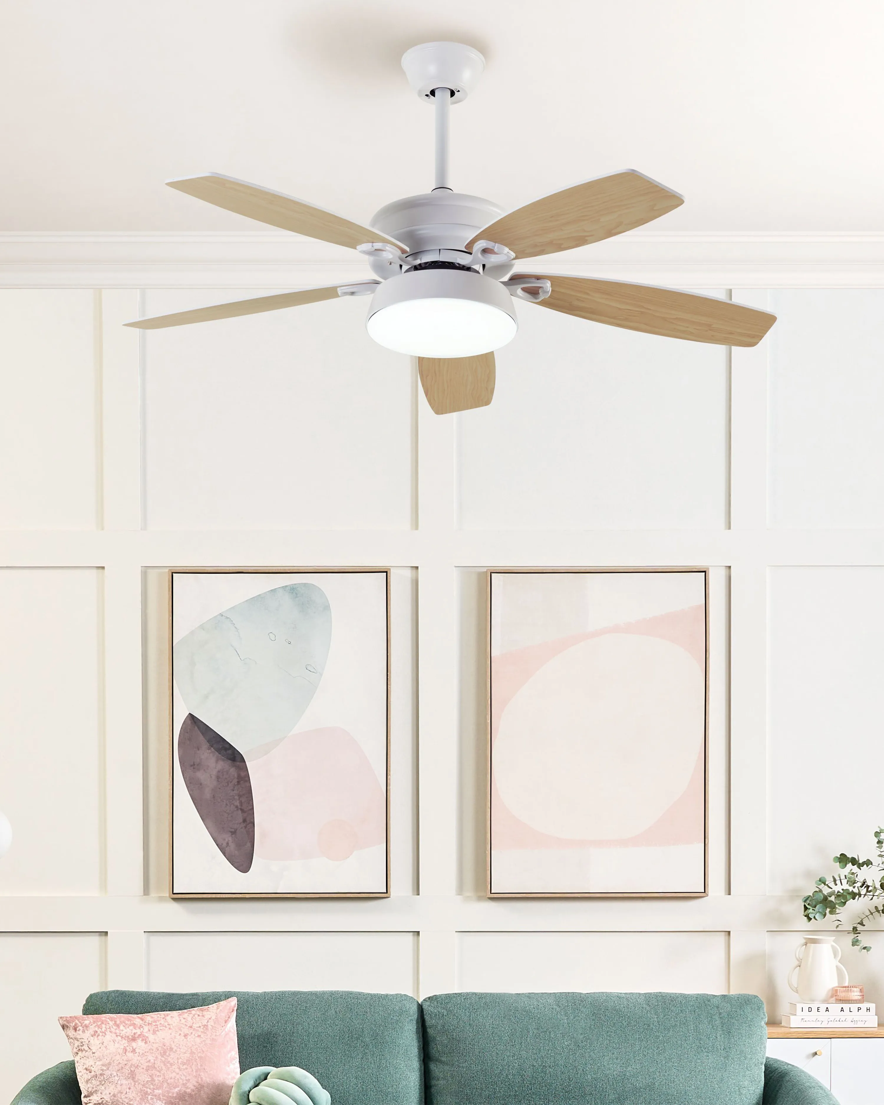 Ceiling Fan with Light LOGAN with Remote LED White